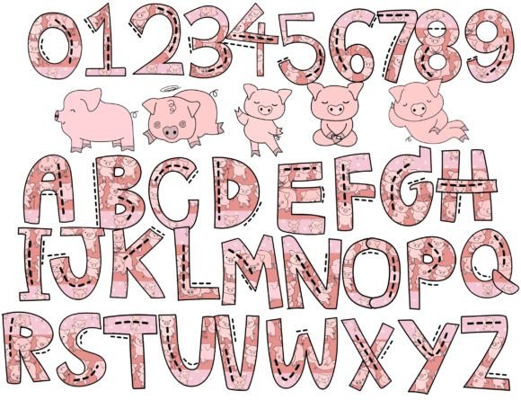 Download Pig Alphabet Png Pink Animal Fonts - Pink Collection