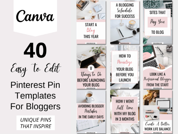 Download Pinterest Template for Canva Pink - Pink Collection
