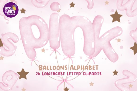 Download Watercolor Pink Balloons Alphabet, Fonts - Pink Collection
