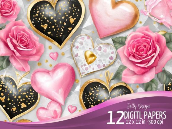Download Black &amp; Pink Luxurious Valentine's Heart - Pink Collection