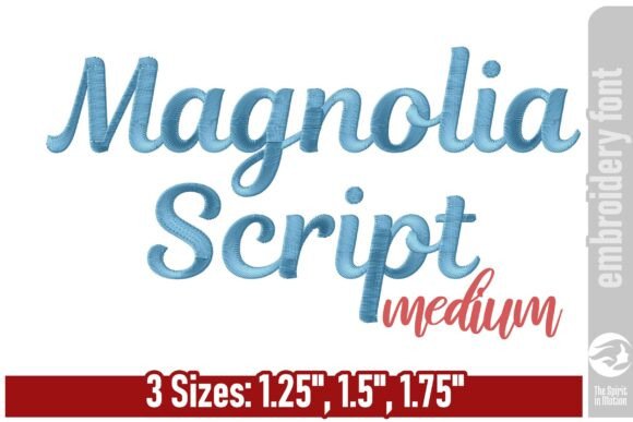 Download Magnolia Script Embroidery Font - Medium - Script Collection