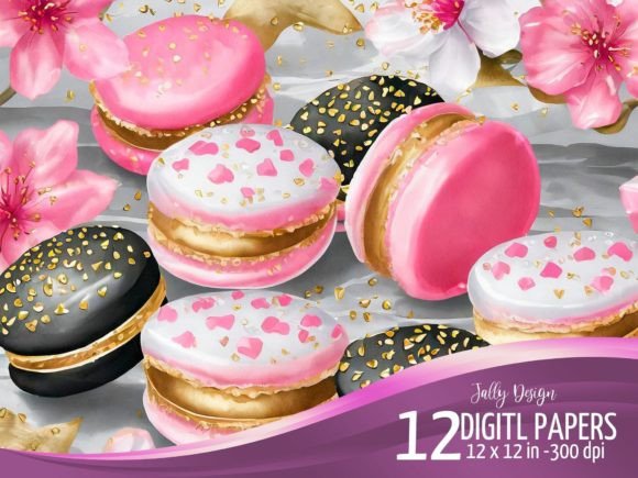 Download Luxurious Black &amp; Pink Macarons Scenes - Pink Collection